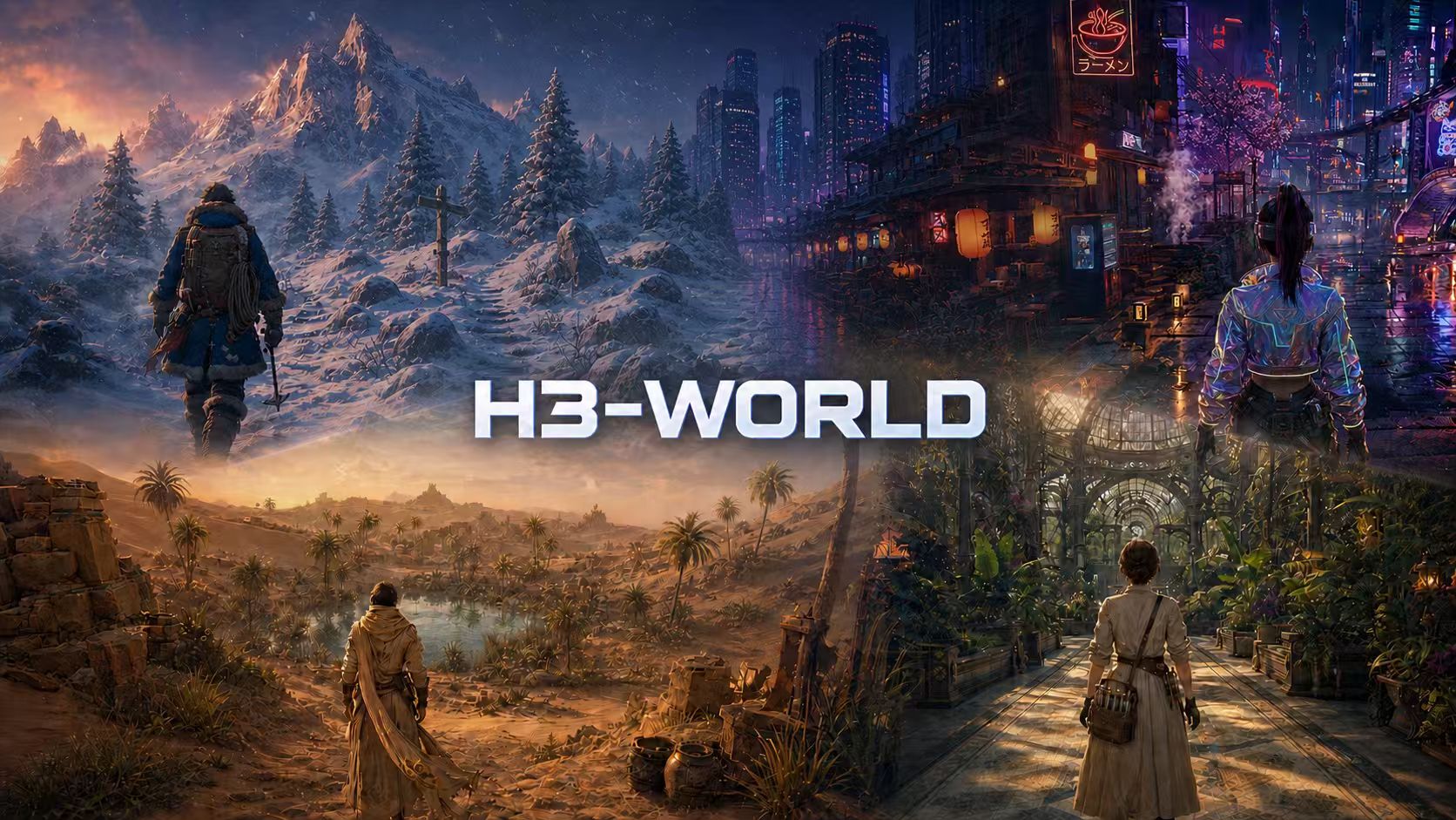 H3-World across four visual environments